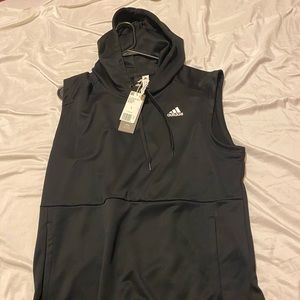 Large sleeveless all black Adidas hoodie. Mint